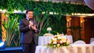 Tại Hải Phòng, dịch vụ MC đám cưới của chúng tôi sẽ mang đến cho bạn một lễ cưới trọn vẹn, giúp bạn dẫn dắt những khoảnh khắc đáng nhớ và tạo dựng không khí vui tươi, lãng mạn, giúp cô dâu, chú rể cùng gia đình có một ngày lễ thật sự đáng nhớ
